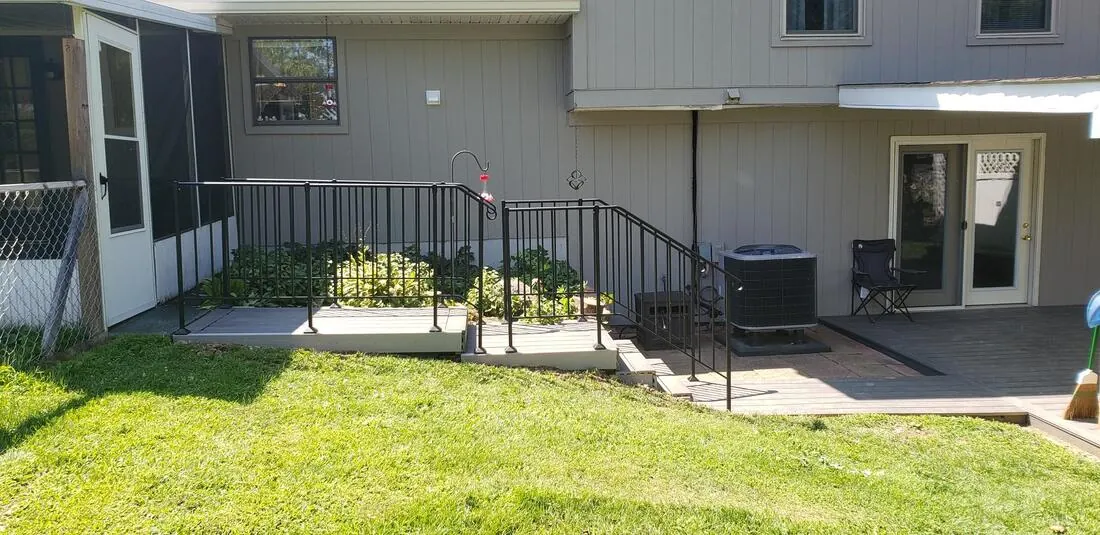 Deck and patio metal railing welded and installed at an Ohio home