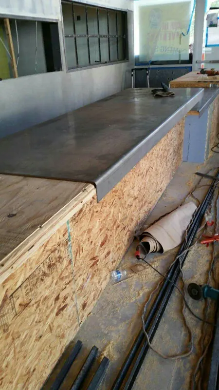 Stainless steel countertop metal repair for a commercial customer